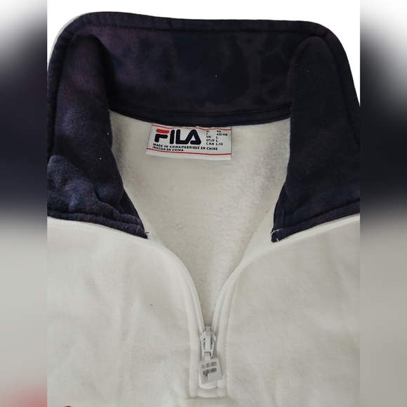 Fila Logo White Sweatshirt Size L - Picture 3 of 5